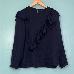 Topshop longsleeve ruffled top